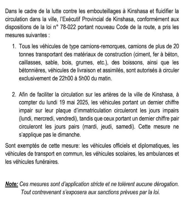 Kinshasa : Les internautes questionnent la compétence de Daniel BUMBA après les nouvelles mesures de circulation