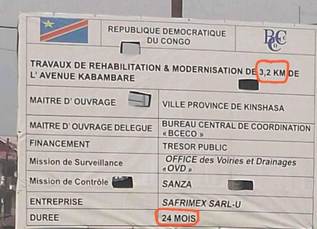 Faut-il vraiment 24 mois pour réhabiliter 3,2 km de route à Kinshasa ?